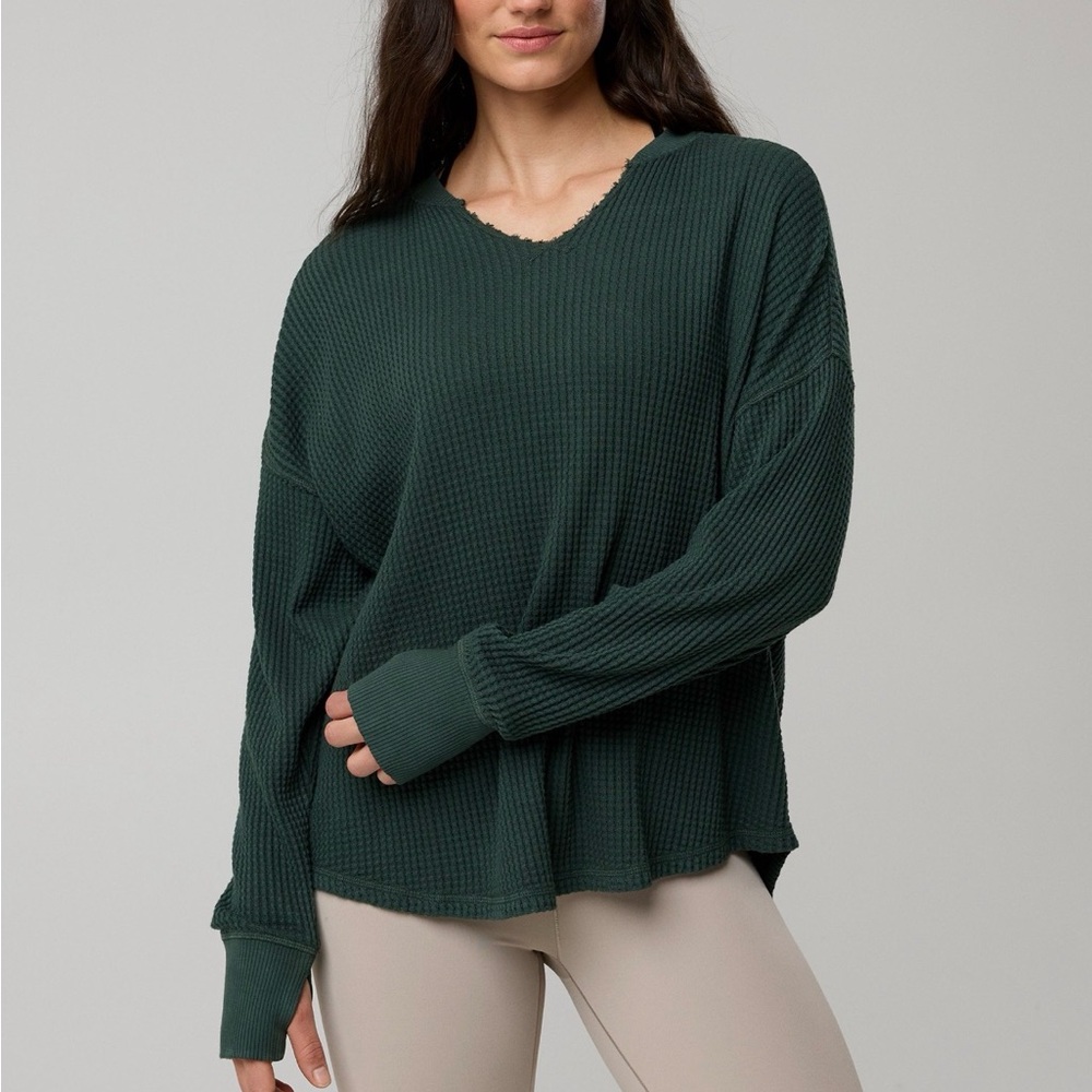 Offline by Arie waffle notch neck long sleeve shirt